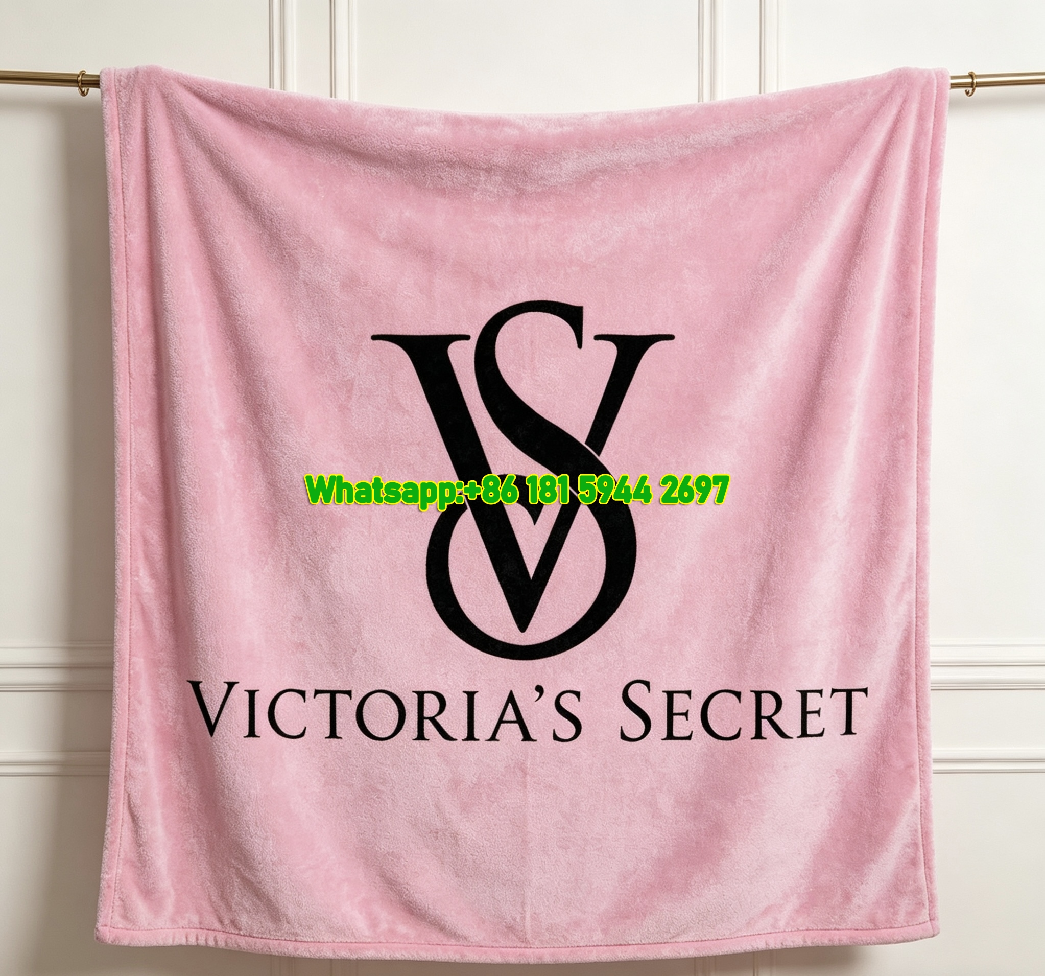 victoria's secret logo white flannel throw blanket for sofa V002